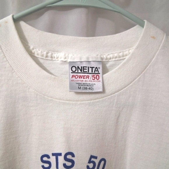 Vintage NASA Columbia Shuttle T-shirt 50th Mission USML Astronats White Medium - Picture 4 of 12